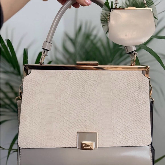 Dune London Handbags - Dune London Elegant Cream and Gray Satchel